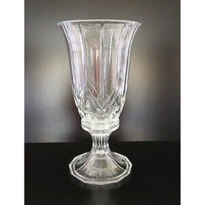 Towle Crystal Glass Hurricane Lamp Candle Holder 12 Inch 2 Piece Elegant